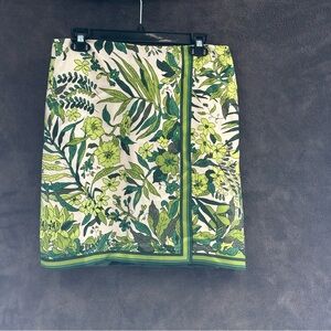 J. Crew Green Floral Skirt